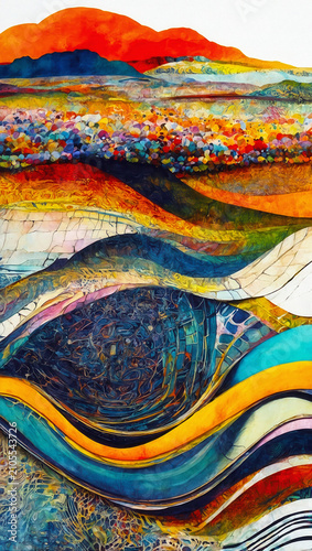 Abstract landscape with eye like shape