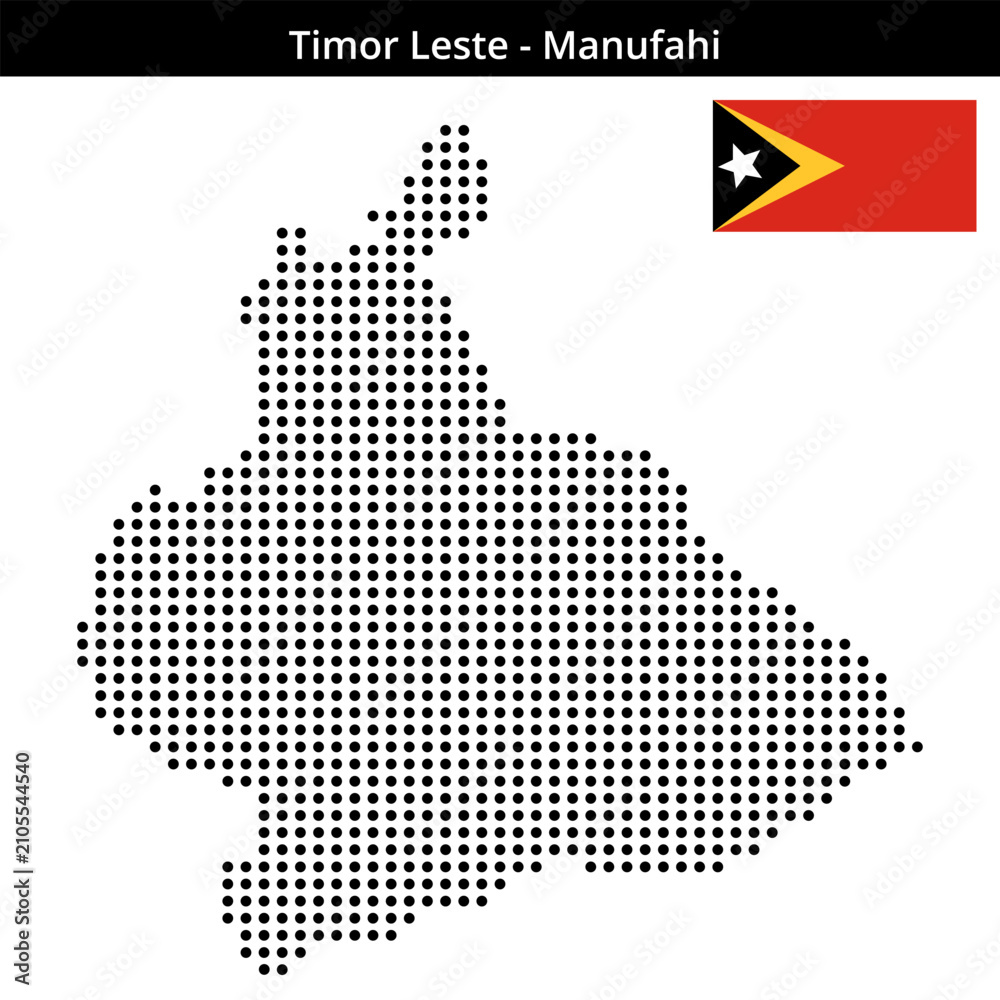 Obraz premium Map of Timor Leste region Manufahi in medium sized dots