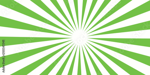 Fényképezés abstract green white sun rays, sunburst retro styled comics book texture backgro
