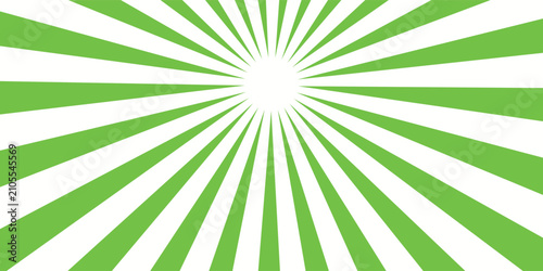 Vászonkép abstract green white sun rays, sunburst retro styled comics book texture backgro
