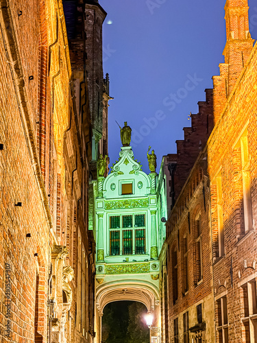 Street view of downtown in Bruges, Belgium