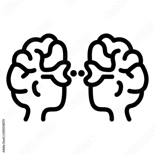 Canvastavla Telepathy or brain to brain communication vector line icon