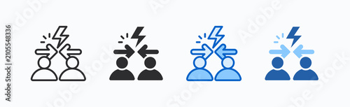 Conflict Of Interest Icon Sheet Multiple Style Collection Isolated Vector