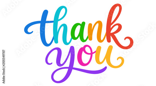 Stunning colorful thank you typography