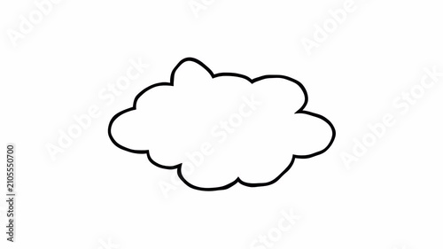 Doodle comic cloud speech bubble Hand drawn animation 4k