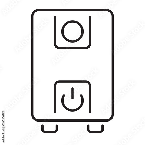 Computer Hardware Power Supply Icon Simplified Outline