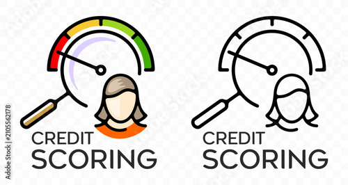Credit scoring, finance, assessment and risk, graphic design. financial, rating, evaluation and analysis, vector design and illustration