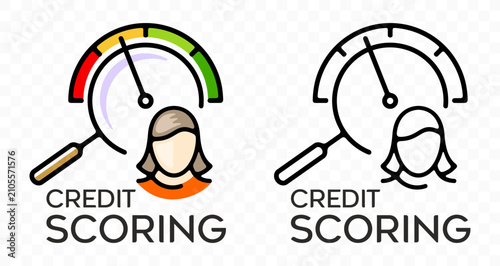 Credit scoring, finance, assessment and risk, graphic design. financial, rating, evaluation and analysis, vector design and illustration