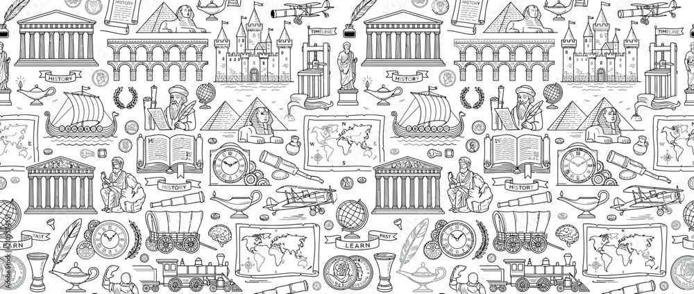 Obraz premium Historical Eras Collage: From Ancient to Modern Civilization