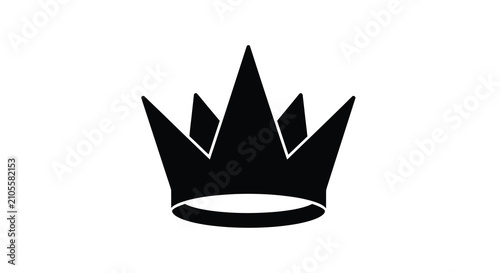 Tableau sur toile Black crown silhouette against a white background