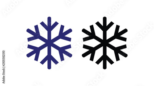 Snowflake icon silhouette in black color on white background