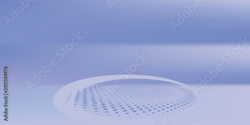 Bild auf Leinwand Minimalist white circular podium with circle frame on soft light purple backgrou