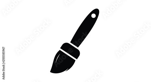 Black paintbrush silhouette against a white background a simple artistic tool depiction brush painting art artist artwork drawing design