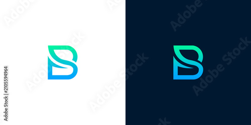 Quadro su tela Elegant and modern abstract letter B logo design with a fluid gradient and clean
