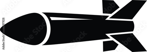 Bild auf Leinwand Silhouette design of military ballistic missile weapon icon for vector
