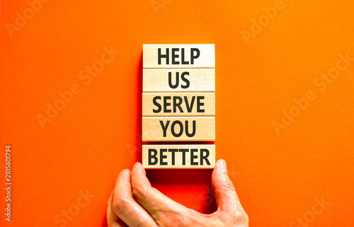 Obraz na plátně Help us serve you better symbol