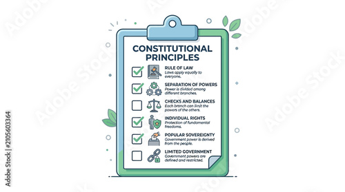 Flat vector illustration celebrating Constitution and Law Commemoration Day