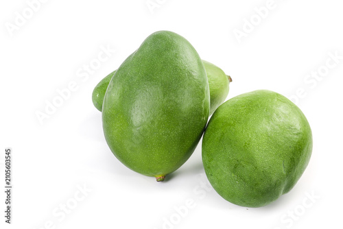 Принти на полотні Fresh Green Kate Mangoes from Panzhihua Sichuan China on White Background