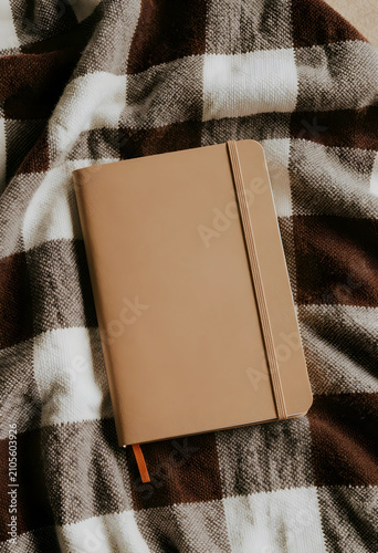 Blank brown notebook with e...