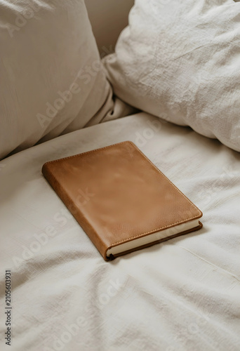 Brown leather journal or di...