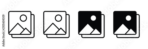 Konstfotografi Picture gallery icon vector, photo, image, photograph, media file, album symbols