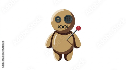 Adorable plush teddy bear with button eyes and stitched details holding a red lollipop in a playful cartoon style for children entertainment