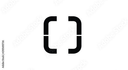 Schilderij op canvas Black curly bracket pair silhouette on a white background a simple graphic eleme