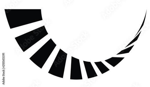 Photos “Abstract Wedge Pattern Vector Icon with Curved Fan Shape Dynamic Motion Design”