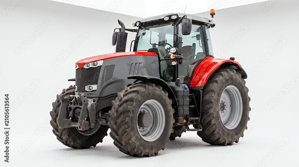 Obraz premium red tractor isolated on white