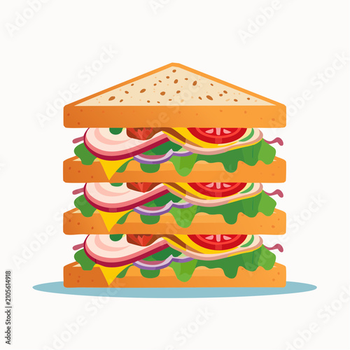 Club‑sandwich illustré avec ingrédients frais