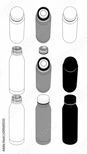 Assorted Water Bottles in Various Colors and Styles for Hydration and Fitness Use