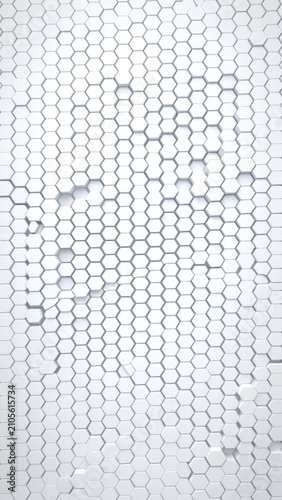 Abstract white hexagonal pattern on transparent background suitable for technology and design projects