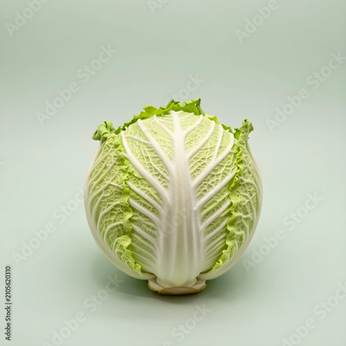 Fresh napa cabbage head wit...