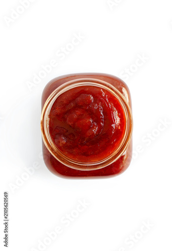 Overhead view of a glass ja...