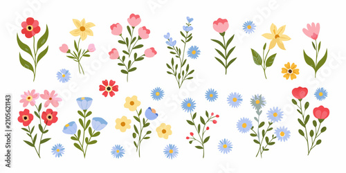 Foto Colorful floral arrangement a vector illustration on a white background