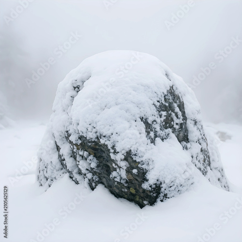 Large rock covered in fresh...