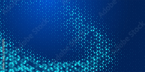 Foto Dark blue glowing neon triangle texture, geometric triangle shape