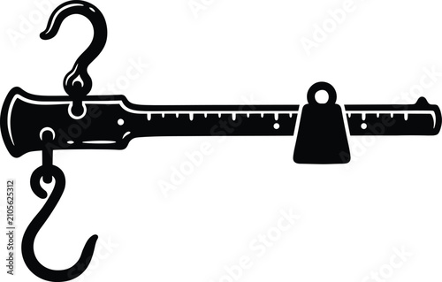 Obraz na plátně Vintage steelyard balance scale icon isolated on white background