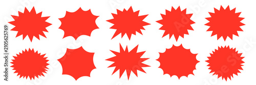 Red starburst sale sticker. Flash vector