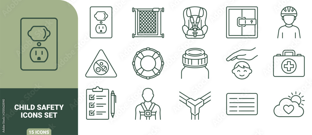Fototapeta premium And filmmaking set, outline symbols for camera, reel, clapperboard, tripod, lens, and drone equipment