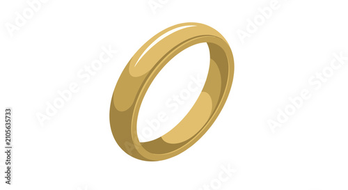 Canvas Print Smooth polished gold wedding band ring isolated.
