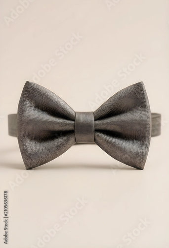Gray bow tie with textured ...
