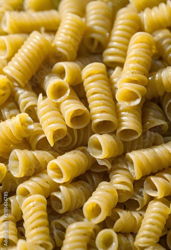 Cooked fusilli lunghi pasta...