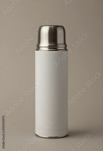 White insulated thermos bot...