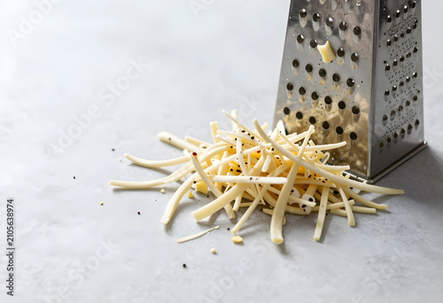 Pile of freshly grated chee...