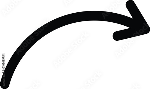Photography Hand drawn doodle style bent arrow pointing right, black color sketch ink design element on transparent background