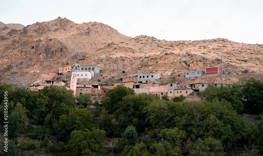 Obraz premium View of Amsouzart Village in the High Atlas Mountains, Morocco – July 13, 2026