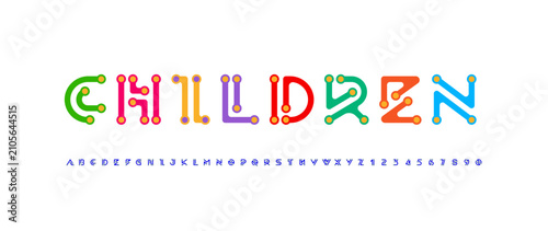Fotografía Logo font alphabet from segment lines, letters A, B, C, D, E, F, G, H, I, J, K,