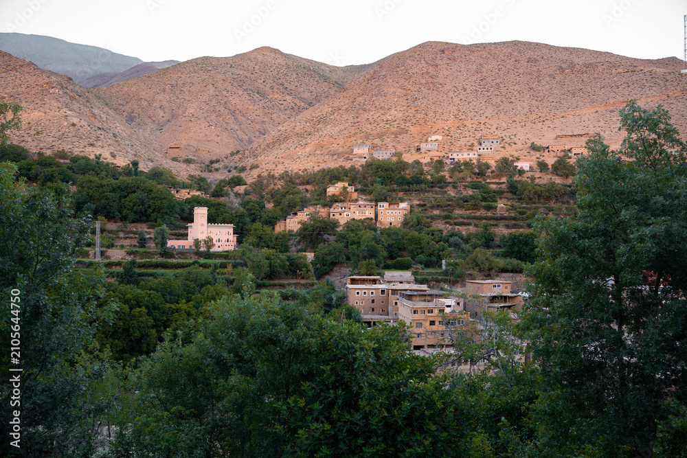 Obraz premium View of Amsouzart Village in the High Atlas Mountains, Morocco – July 13, 2026