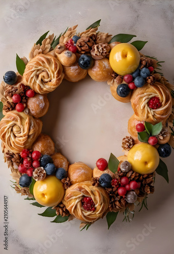 Festive holiday wreath craf...